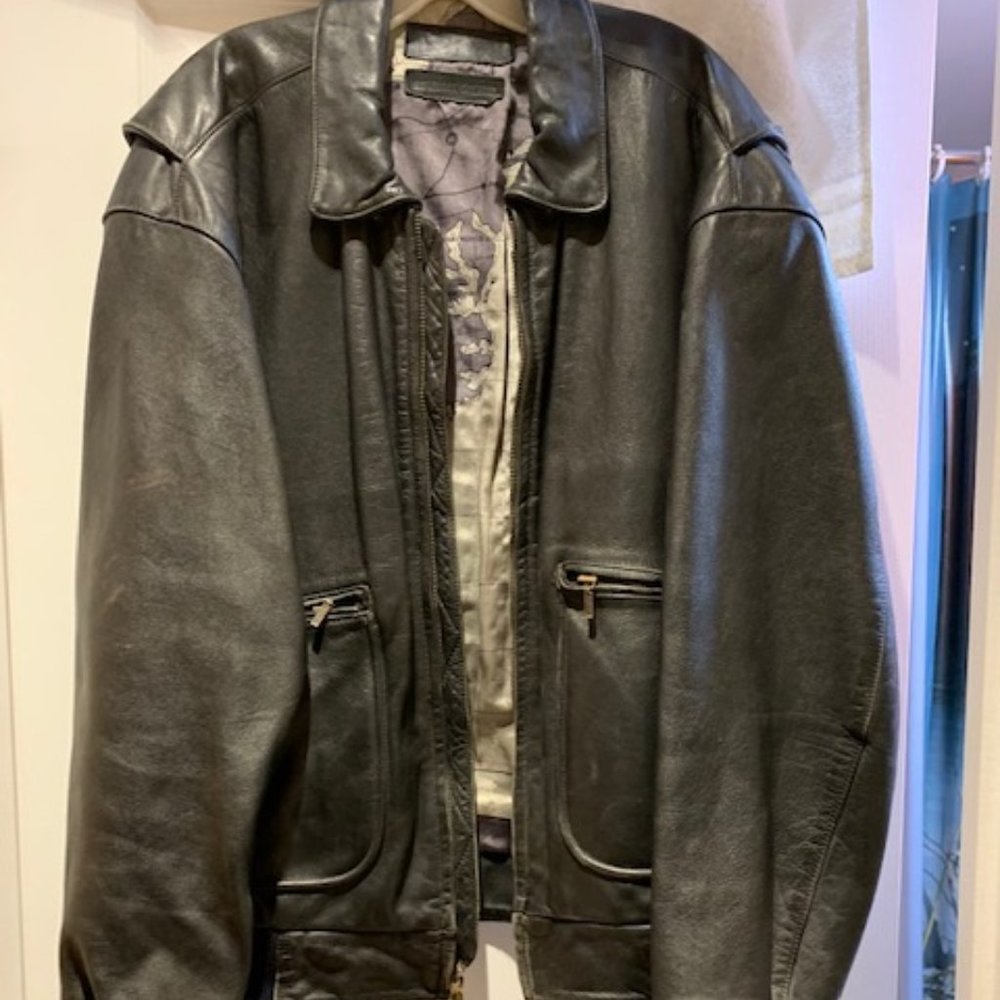 COPY - mega sale!!!!VTG MAP-LINED RARE HARLEY LEATHER JACKET SIZE 46